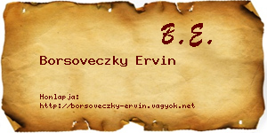 Borsoveczky Ervin névjegykártya